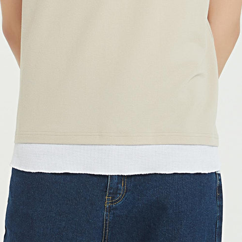 Boysnextdoor 杏色假兩件口袋T-shirt